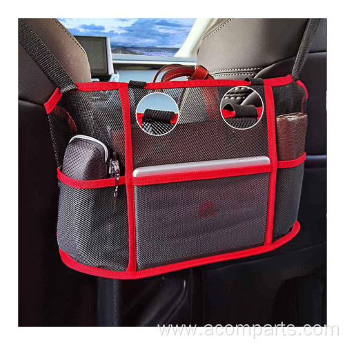 3 layer pu leather mesh organizer between seats